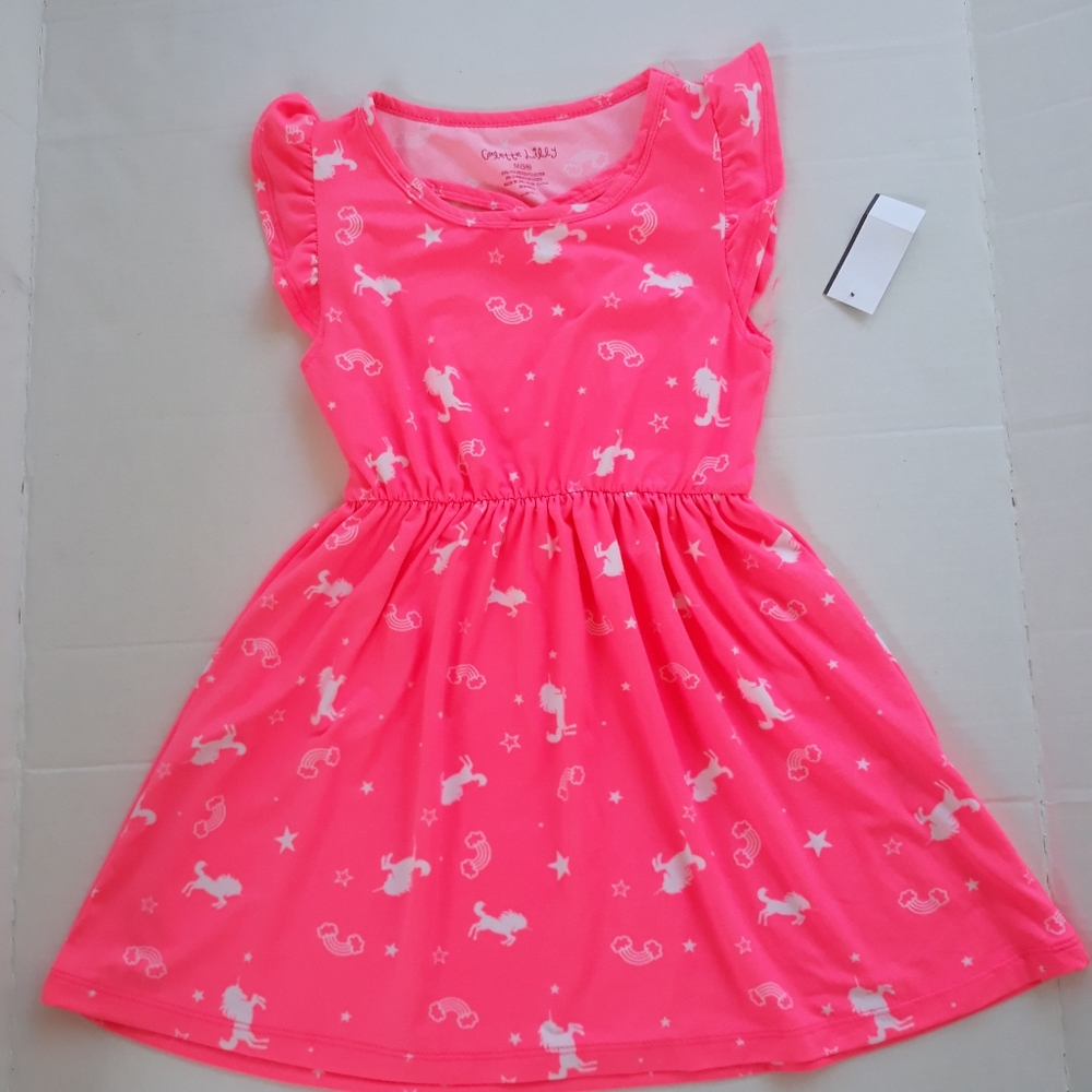 Unicorn dress hot pink